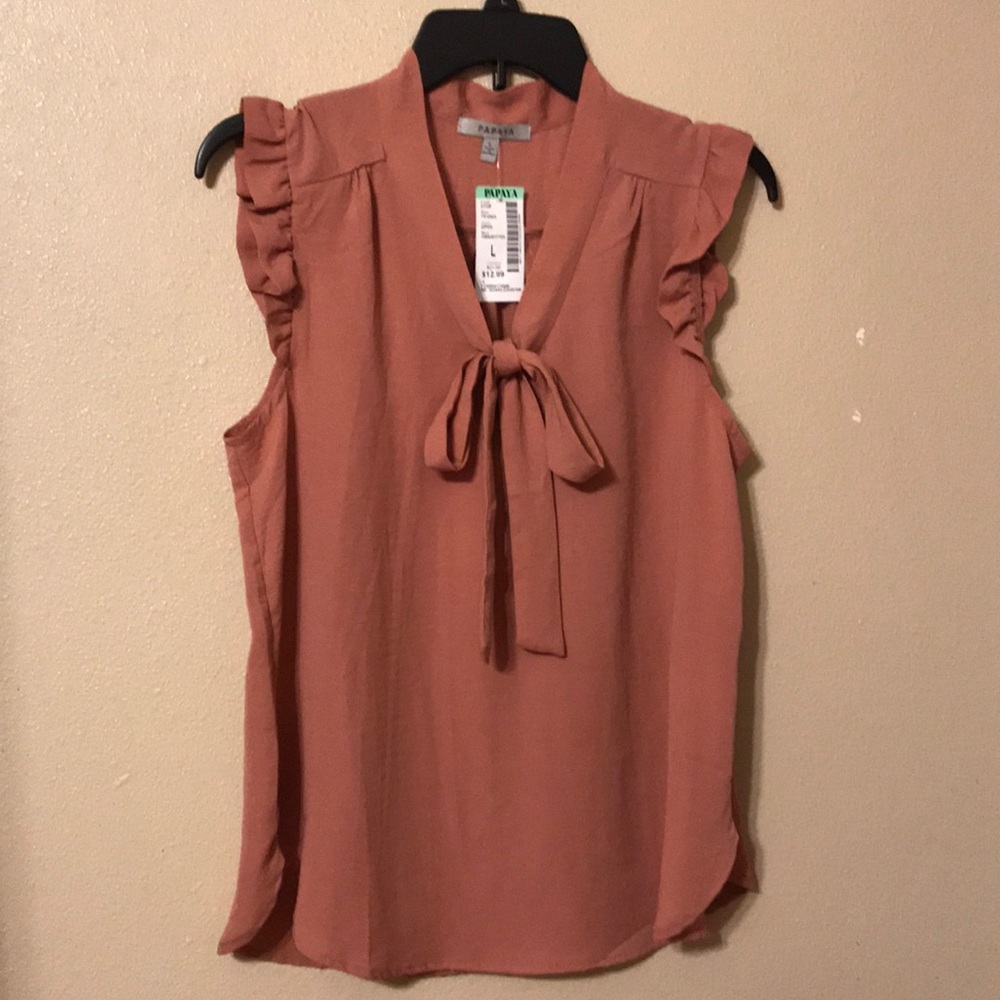 Papaya Bow Blouse